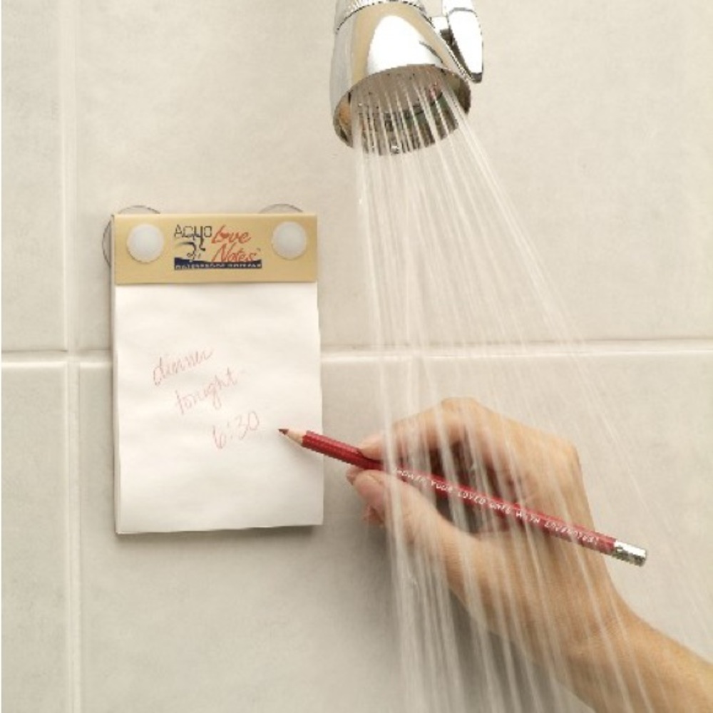 Love Notes Waterproof Shower Notepad - White NEW